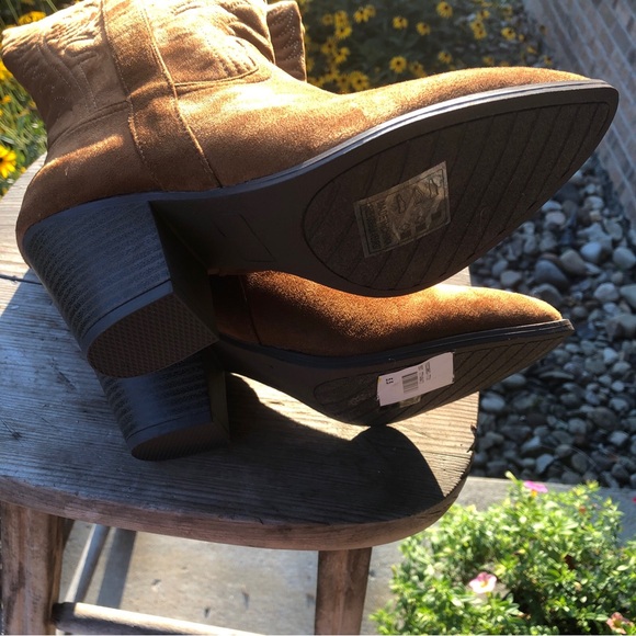 Women Cowgirl Western Boots Almond Toe Pull On Mid Calf Size 6 Carmel Brown - Picture 10 of 10